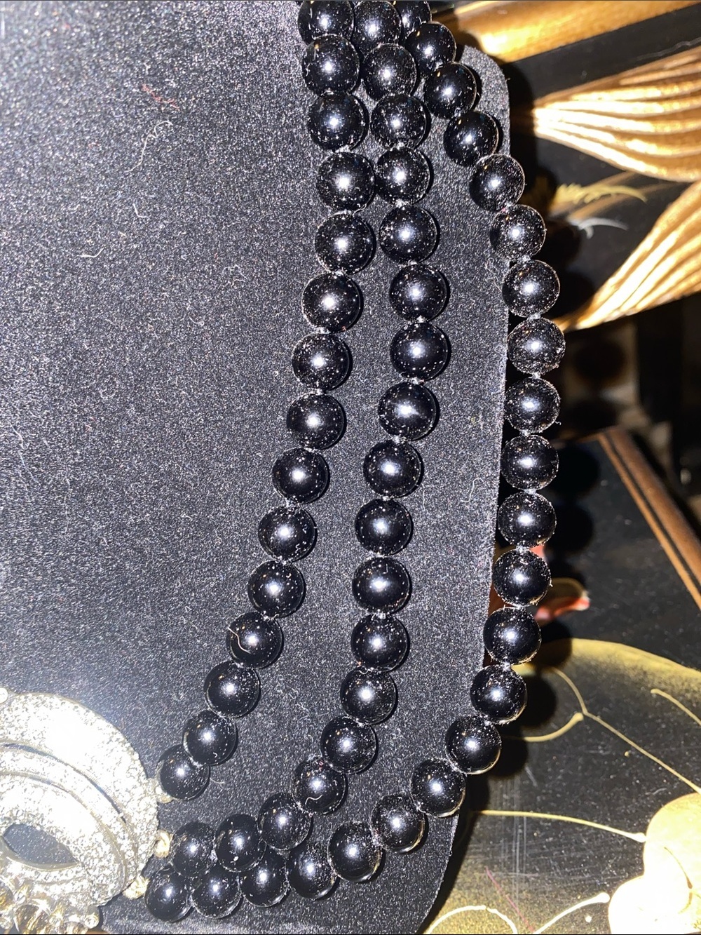 Heidi Daus Elegant Black Beaded Statement Necklace with Swarovski Crystal Accent - Picture 5 of 9
